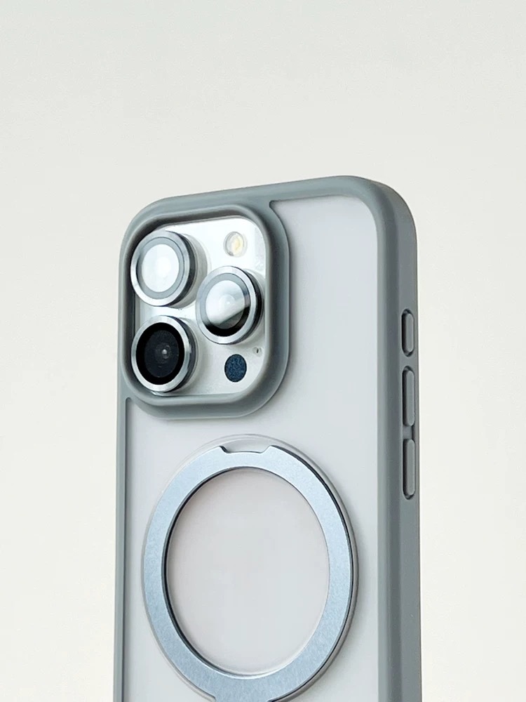 Coque magnétique givrée avec protection objectif pour iphone_voghion.com