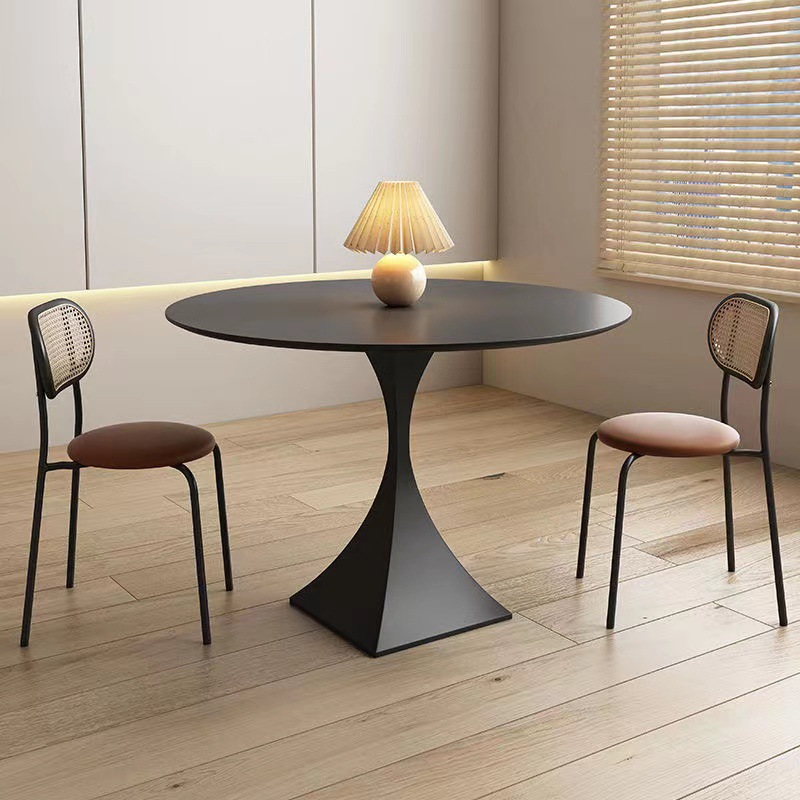 Rock placa redonda mesa de comedor delifeng pequeño apartamento restaurante mesa de comedor minimalista red rojo crema estilo silencioso blanco puro mesa de negociación