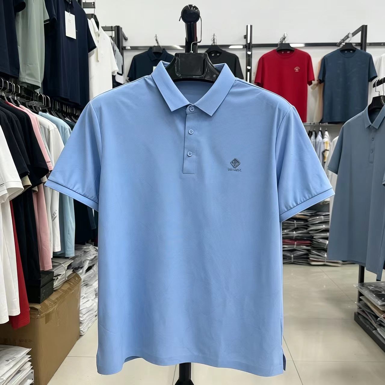 2025夏季新款男士短袖T恤中年丝光棉翻领polo衫休闲男装半袖上衣