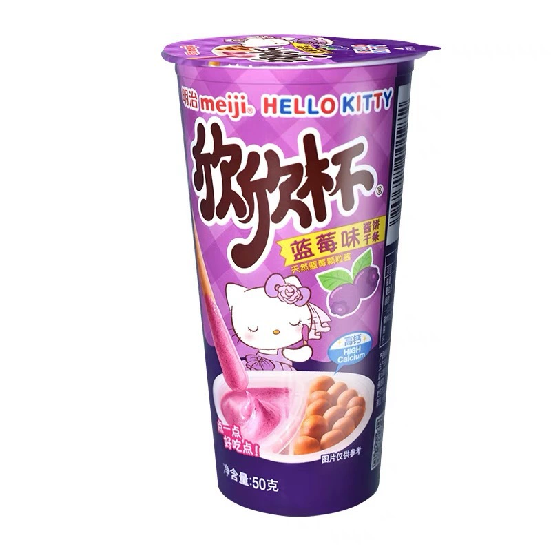 Meiji Meiji Xinxin Cup молоко клубника шоколадная - соус японский окуненный печенье-палочка закуска 50 г