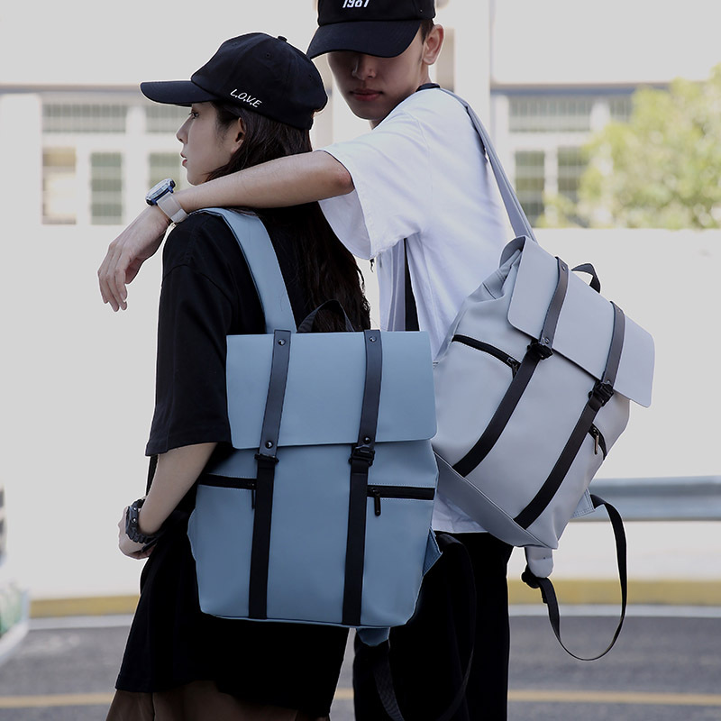 Marca de moda textura avanzada mochila de cuero de las mujeres a prueba de agua viajes de cercanías computadora mochila hombres y mujeres estudiante universitario gl schoolbag