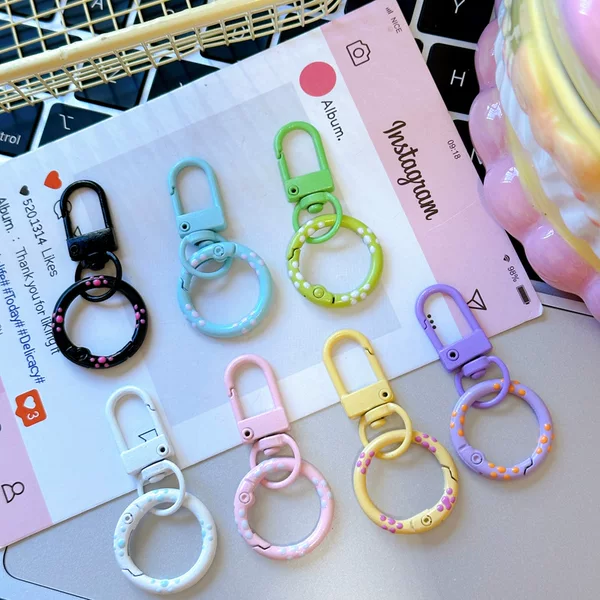 Alloy Cat Scratch Print Spring Buckle and Door Latch Combination DIY Bead Keychain Phone Chain Doll Pendant Materials