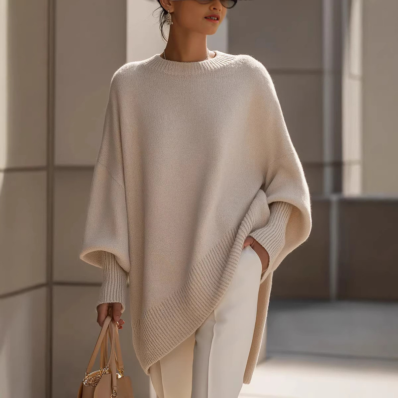 2026 European and American Cross-Border Autumn and Winter Round Neck Pullover Knitwear for Women Amazon Loose and Lazy Style Women's Solid Color Sweater 2026 European and American Cross-Border Autumn and Winter Round Neck Pullover Knitwear for Women Amazon Loose and Lazy Style Women's Solid Color Sweater