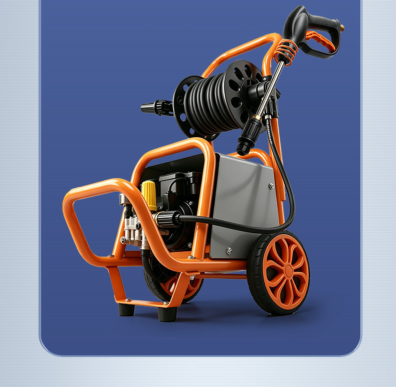 Car wash machine, car wash water pump, household 220V high-power car brush and floor cleaning water gun, commercial trolley-type high-pressure washer