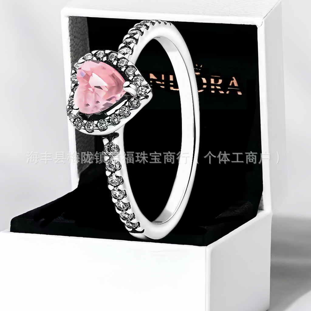Other Ring Metal Heart Crystal Pink