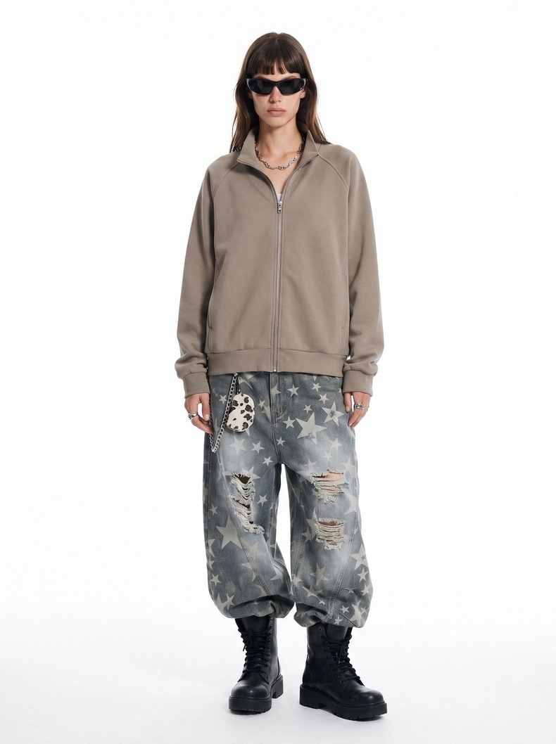 Inflation 320g Zip-Up Stand Collar Sweatshirt