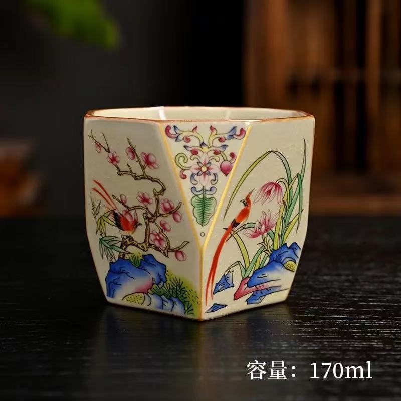 여요 매화 난초 대나무 국화 팔방 컵 160ml