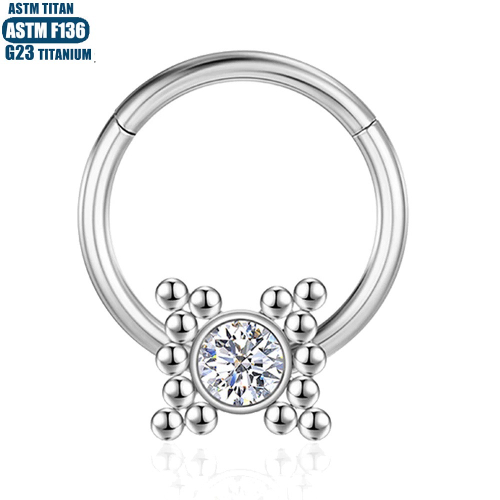 Silver pointed spike labret stud material detail