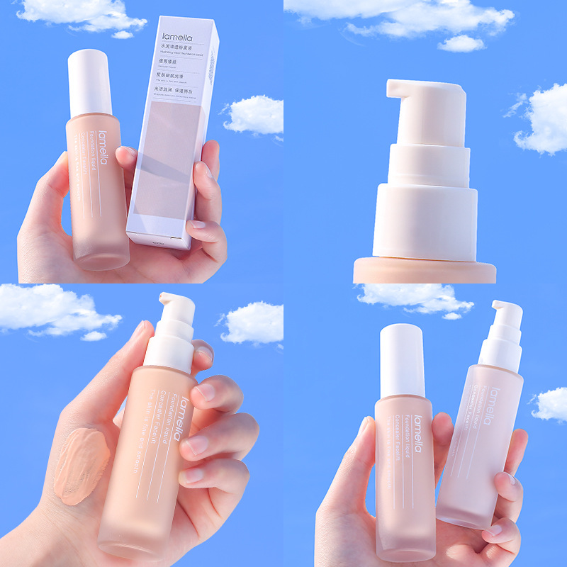 水潤清透粉底液保濕遮瑕控油持久不脫妝不易卡粉自然裸妝學生平價