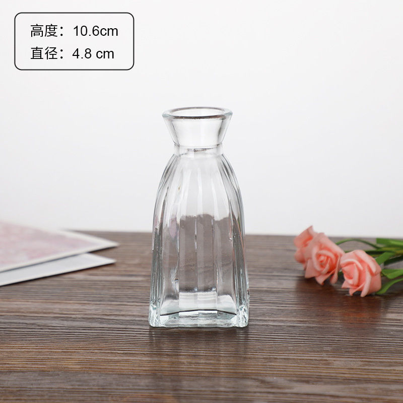 Jarrón clásico personalizado en relieve, vidrio transparente, adornos de escritorio para oficina, colgantes para dormitorio, mini decoración retro