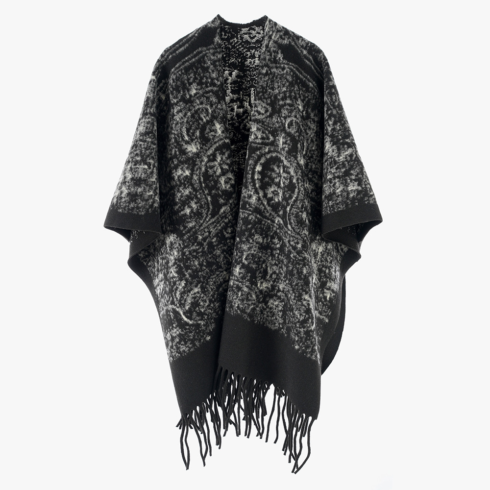 Nuevo estilo nacional de estilo tótem chal tibetano Qinghai turismo cálido chal chaqueta bordilla estilo suelto imitación de cashmere