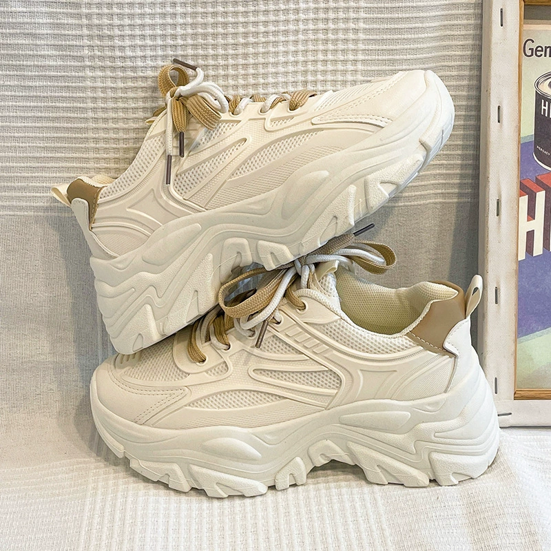 Сетчатые дышащие неуклюжие кроссовки для женщин 2024 новые летние модные Универсальные Спортивные Повседневные кроссовки на платформе в Корейском стиле для увеличения роста