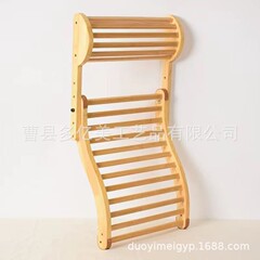 现货木质桑拿靠背可折叠桑拿枕头S型可调节桑拿头枕汗蒸房靠背托