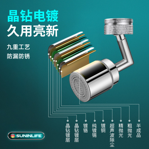 Qidian Ruri all-copper body universal faucet extender supercharged anti-splash Internet celebrity bubbler multi-functional mouthwash