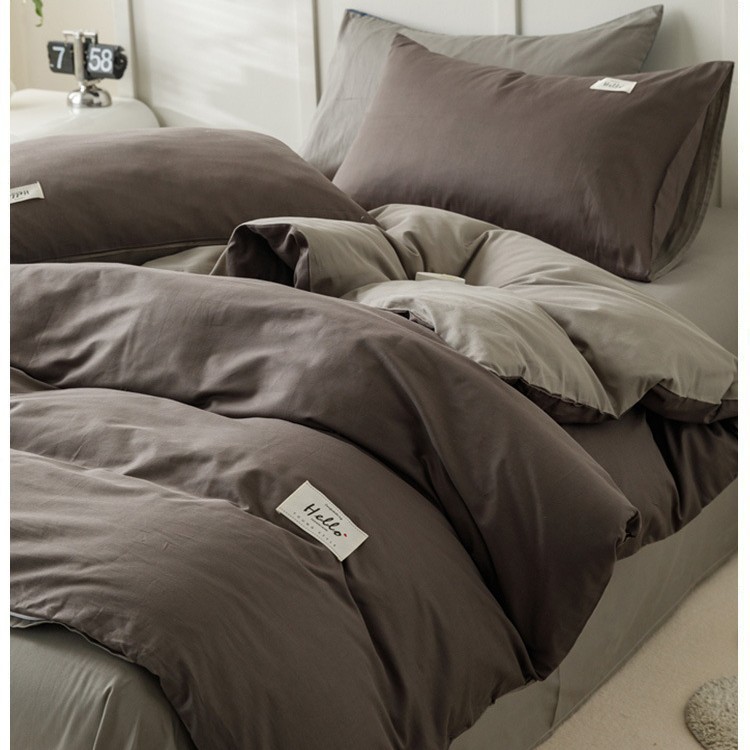 Algodón de cuatro piezas, ropa de cama de algodón lavable, ropa de cama