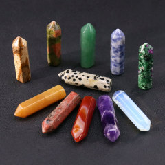 D86-メーカー卸売ホット販売アメジスト工芸品宝石 32*8 ミリメートルシングルポイント六角柱ルースストーン diy アクセサリー