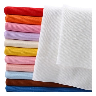 Stretch Threaded Fabric Cotton Sweatshirt Neck Cuff Hem Cotton Knitted Neck Rib Fabric