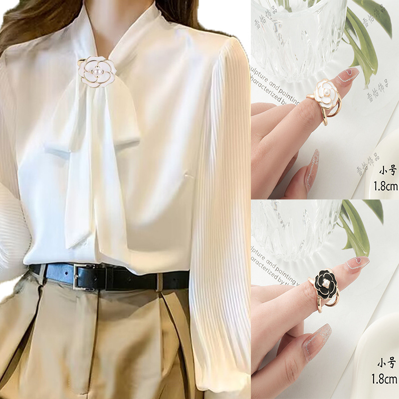 De gama alta de seda bufanda hebilla Camelia de doble uso de la decoración grande bufanda chal hebilla abrigo cinturón hebilla de joyería en la acción al por mayor