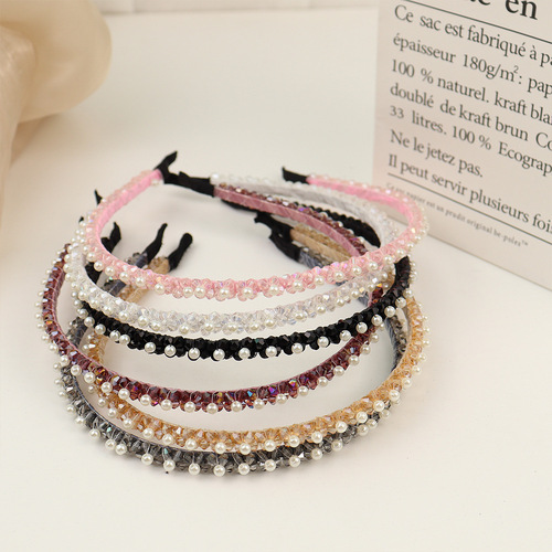Cross-border new full-diamond hair accessories, hair hoops, fine metal crystal hair caves, fashionable baroque rhinestone hair hoops, bridal headwear
