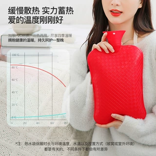 亚马逊PVC热水袋注水绒布套暖水袋通用加厚条纹暖手宝定制长条
