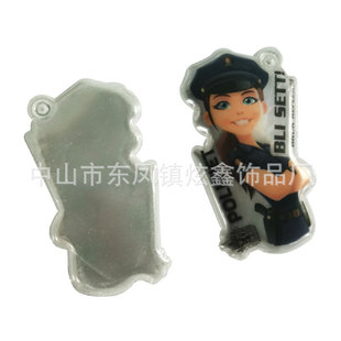 Manufacturer Customized Pvc Reflective Key Pendant Creative Embossed Logo Pendant Cartoon Backpack Luggage Pendant Customization