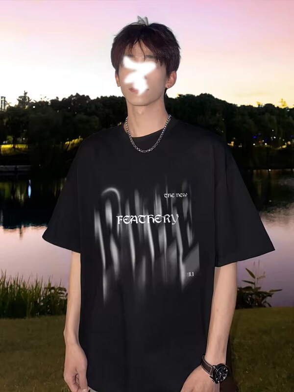Cross-Border European Size Heavyweight Multifunctional Sports T-Shirt for Men, Summer American High Street Style, Loose Casual Youth Wear