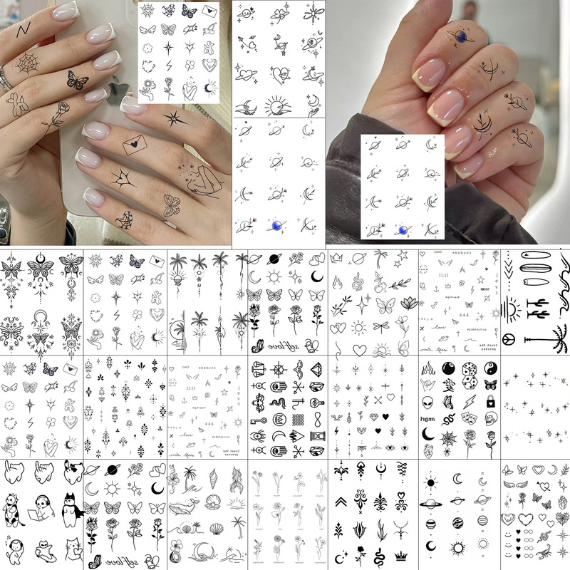 Cross-Border New Product Ins Tattoo Stickers Finger Fresh Style Tattoo Stickers Temu European and American Shein Moon Tattoo Cross-Border New Product Ins Tattoo Stickers Finger Fresh Style Tattoo Stickers Temu European and American Shein Moon Tattoo