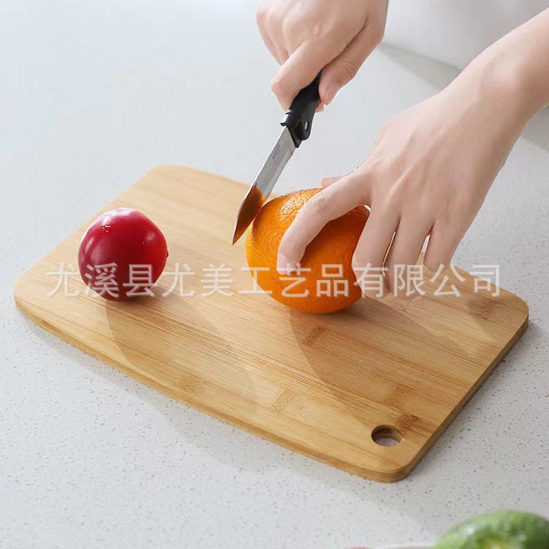 Tabla de cortar de la cocina del hogar tabla de cortar de frutas rectangular engrosada versión de cuchillo tamaño grande y mediano tamaño pequeño tabla de cortar de bambú de doble cara