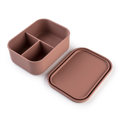 Silicone Lunch Box for Office Workers Microwave-Safe Heating Meal Container Divided Preservation Box Food-Grade Picnic Bento Box