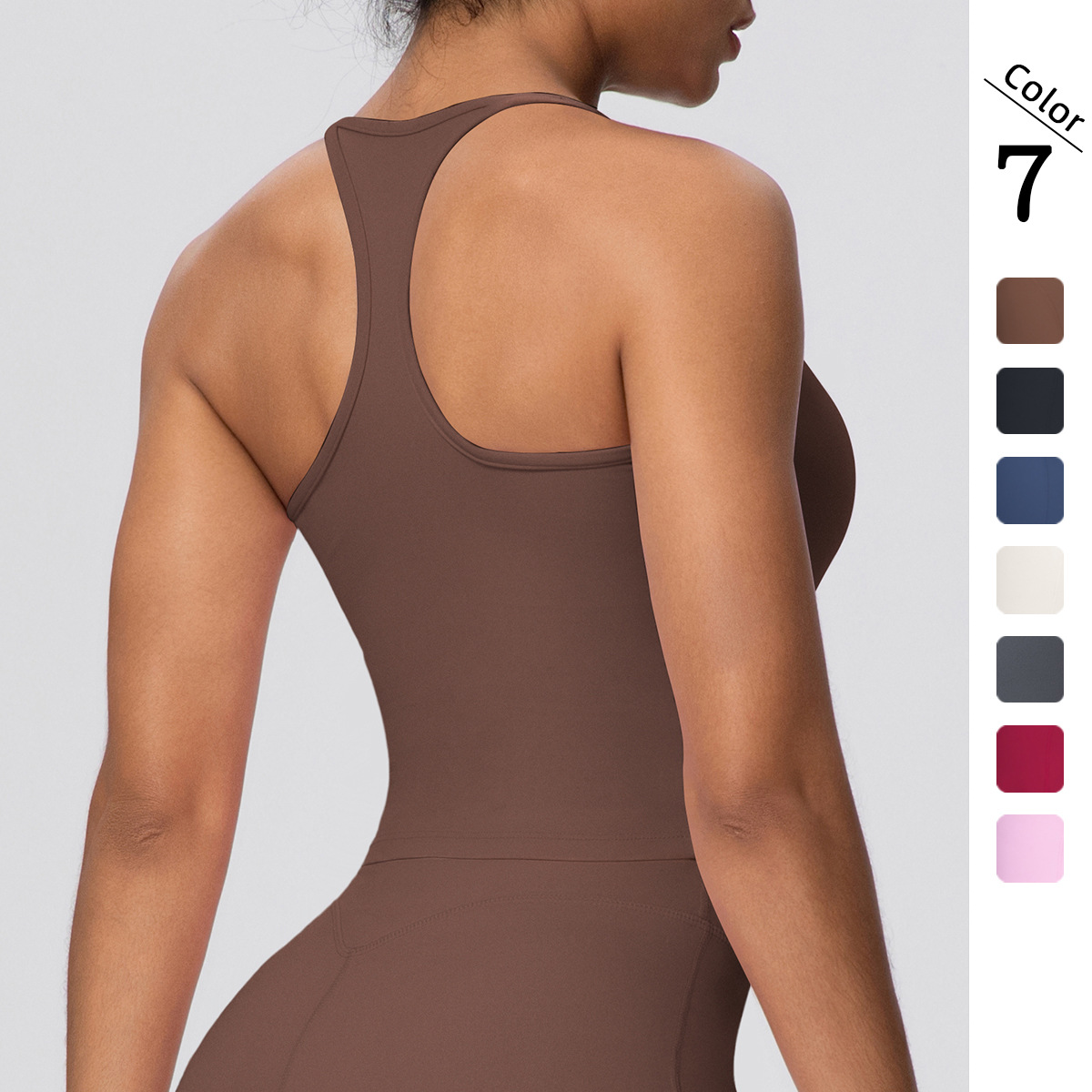 Europa y América transfronterizos color sólido ajustado alto elástico I-shape belleza de espalda ropa interior deportiva para correr fitness ropa de yoga sostén superior mujer