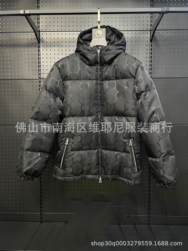正确版 GU家满印暗纹提花秋冬保暖防风羽绒服高定版英伦休闲外套|undefined