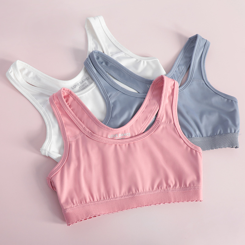 Desarrollo DE LOS NIÑOS sujetador de las niñas delgada transpirable de secado rápido Chaleco de deportes tubo superior de nylon mujer estudiante ropa interior