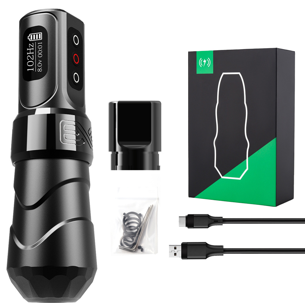 AmbitionFK tres generaciones carga tatuaje pluma con pantalla LCD tatuaje aguja máquina portátil tatuaje pluma