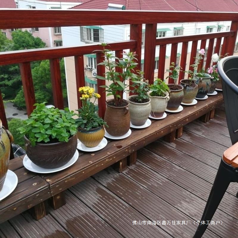 实木花架台阶脚踏防腐木阶梯式长凳阳台多肉花架子多层置物架|undefined