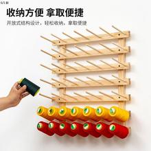 简约木质宝塔线架洞洞板挂墙缝纫线架辅助工具壁挂木质收纳线架子