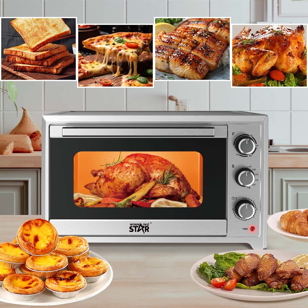 Winningstar comercio exterior exclusivamente para pollo asado horneado 40L pizza barbacoa pequeño horno de vidrio multifuncional para el hogar