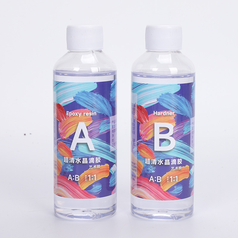 Paquete de material de bricolaje transfronterizo epoxi epoxi ab pegamento 1:1 cristal de alta permeabilidad epoxi arte epoxi pegamento duro