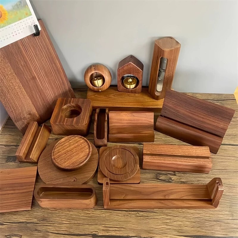 厂家北美黑胡桃木礼品 激光雕刻黑胡桃底座 胡桃木摆件工艺品创意|undefined