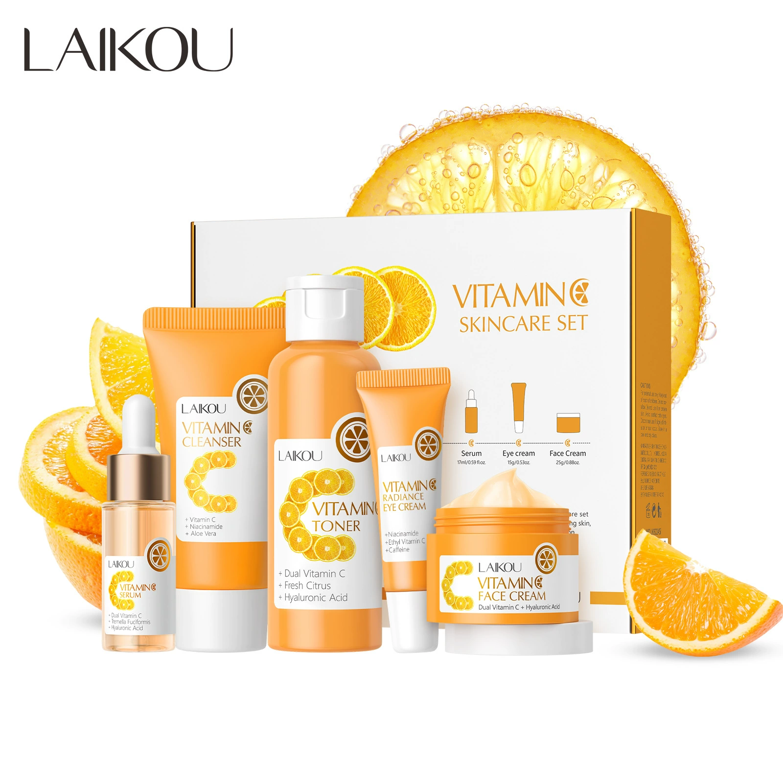 Трансграничный набор средств по уходу за кожей серии LAIKOU 5 комплектов увлажняющих средств по уходу за лицом оптовый завод