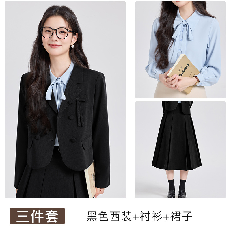 正式场合正装女套装大学生教资面试轻职场穿搭小个子通勤西服9125|undefined
