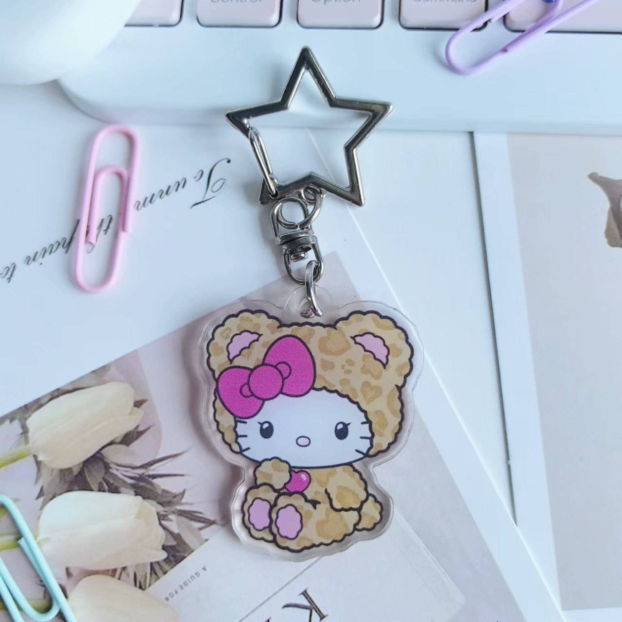 Sanrio, creative cartoon acrylic keychain, cute pendant, Birthday gift