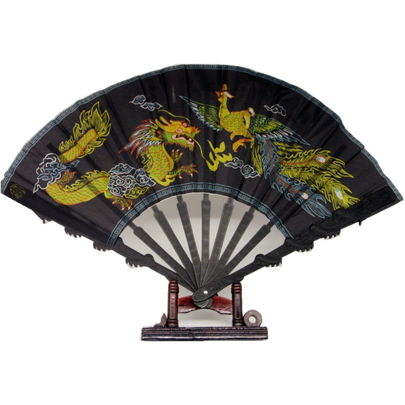 Venta al por mayor de la fábrica 1 yuan 2 yuanes grandes almacenes estudiante ventilador pequeño blanco pequeño negro grande blanco grande negro grande dragón ventilador plástico barra color paño ventilador