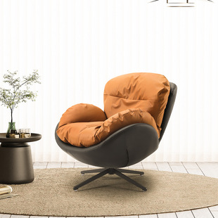 Nordic Single Sofa Swivel Eggshell Chair Living Room Balcony Leisure Lazy Seat Creative Home Designer Lounge Chair