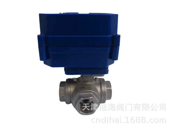 Dihai DH08 миниатюрный Электрический трехходовой шаровой кран из нержавеющей стали 2022 миниатюрный Электрический двусторонний шаровой кран 24V