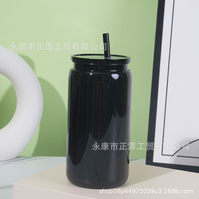 Vaso Mason de Plástico 16oz de Plástico PC, Ecológico, Monocapa, para Oficina y Hogar