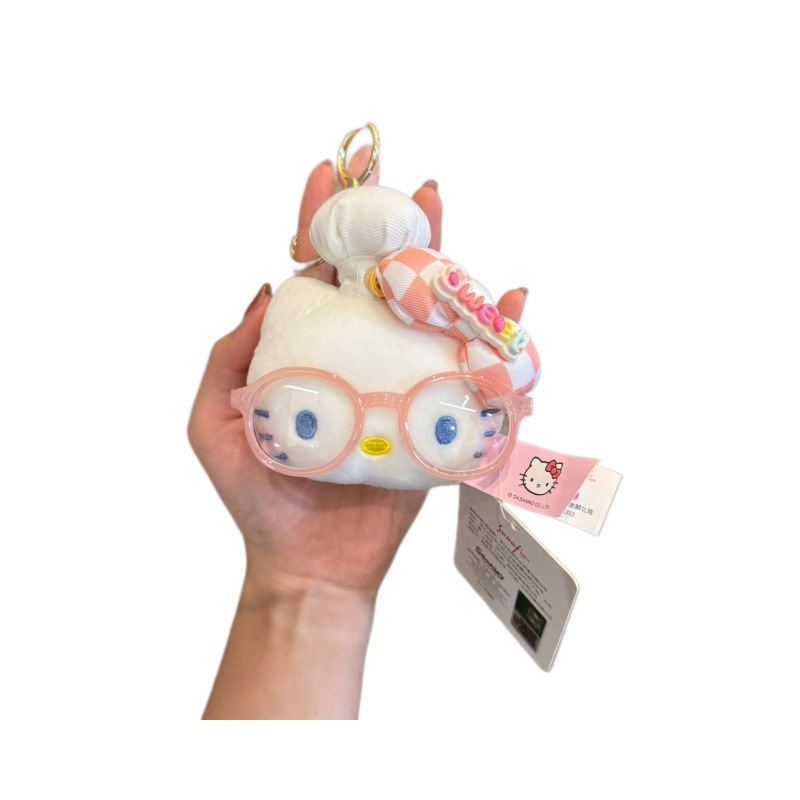 正版三丽鸥HelloKittykt头钥匙扣包包挂件眼睛系列潮流手链时尚礼|undefined