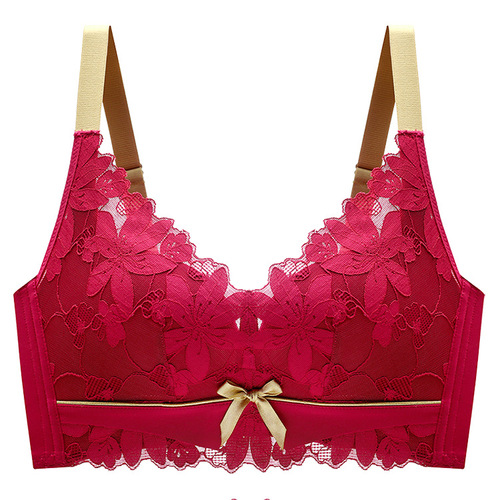 Latex Lace Adjustable Underwear Women's Small Breast Gathering Bra Without Wires Top Supporting Secondary Breast Anti-Sagging Thick Thin Bra