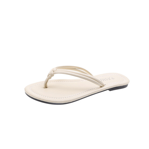  Summer New Large Size Foreign Trade Women's Shoes Casual Rhinestone Thumb Toe Low Heel Slip-on Light Slippers for Women