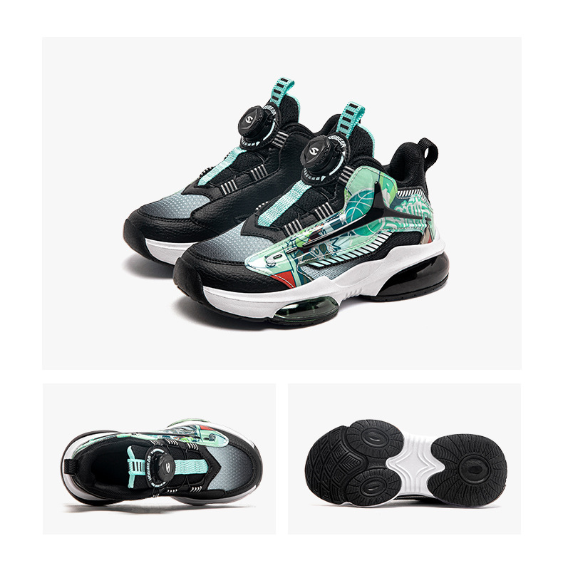 child's shoes Children's autumn basketball shoes breathable rotary buckle boy big children_voghion.com