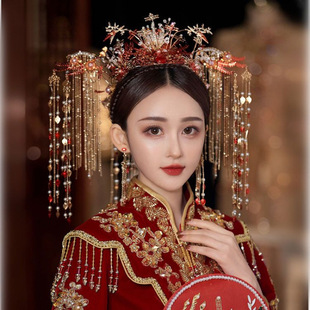 Xiuhe Phoenix Crown Headdress Bride Chinese Style New Style Tassel Ancient Decoration Xiuhe Headdress